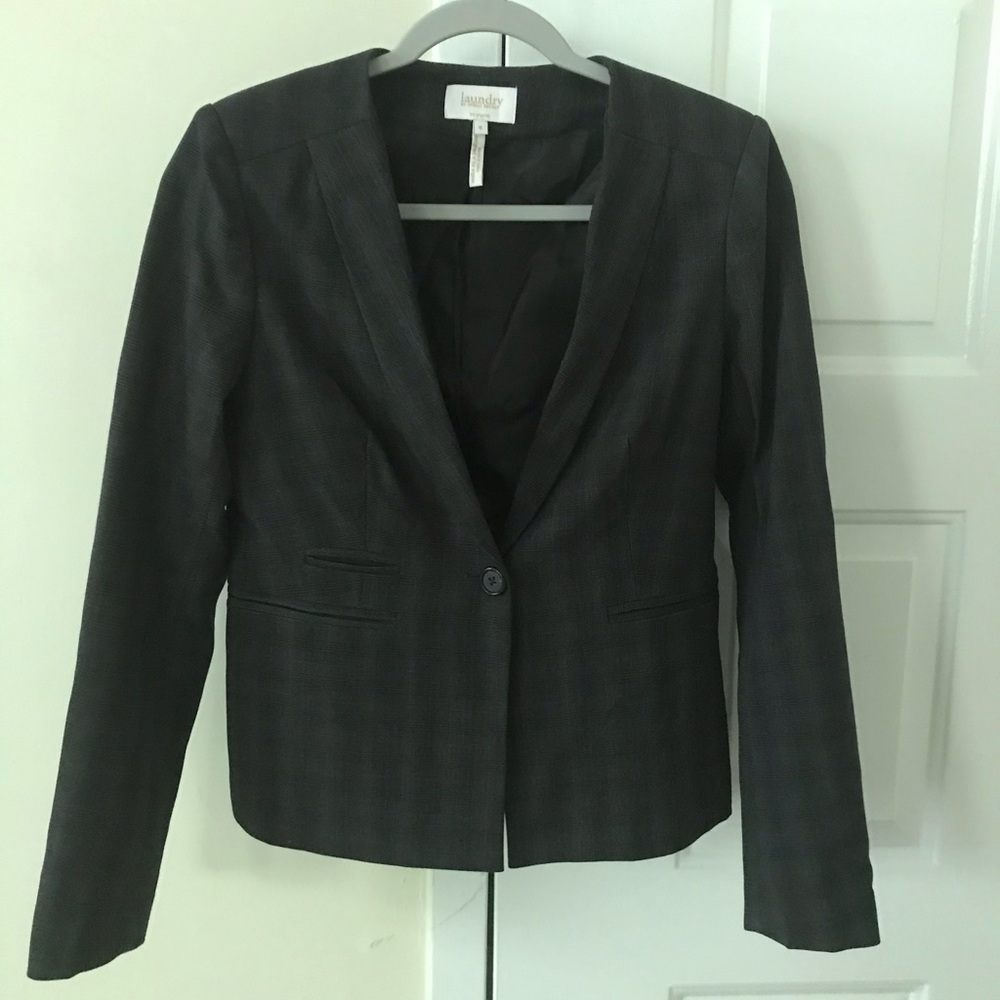 Laundry Black and Grey Striped Blazer